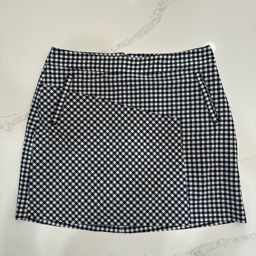 Lady Hagen Navy and White Gingham Skort - Sz 6 - Picture 1 of 11